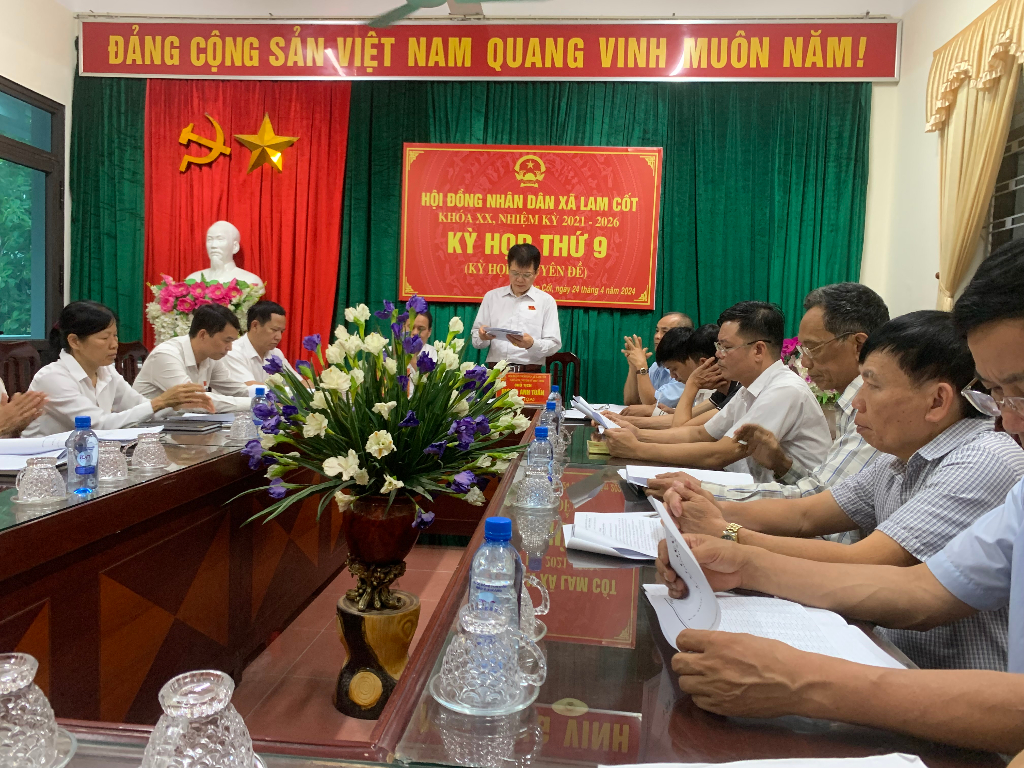 Hội đồng nhân dân xã Lam Cốt tổ chức kỳ họp thứ 9-HĐND xã khóa XX, nhiệm kỳ 2021-2026 ( Kỳ họp chuyên đề).